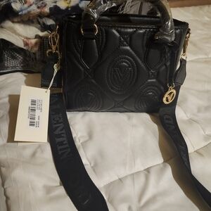Valentino Black Mini Bag with Gold Accents